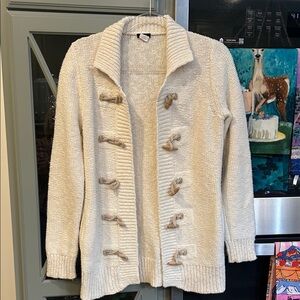 Vintage J. Crew Cream Cardigan with Toggle Closures